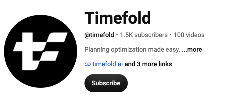 Timefold YouTube channel